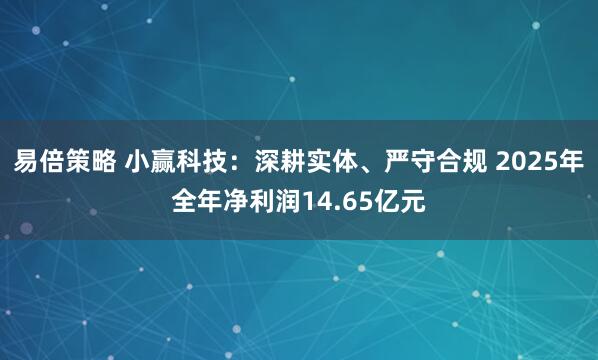 易倍策略 小赢科技：深耕实体、严守合规 2025年全年净利润14.65亿元