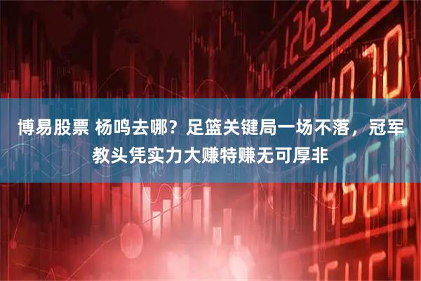 博易股票 杨鸣去哪？足篮关键局一场不落，冠军教头凭实力大赚特赚无可厚非